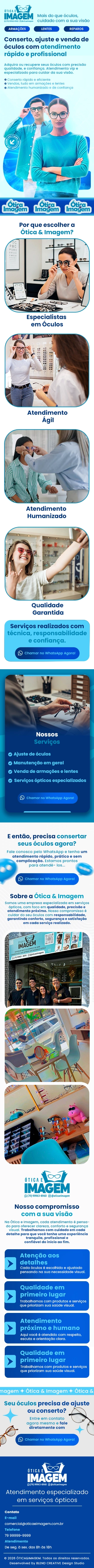Ótica & Imagem — landing page completa na versão mobile